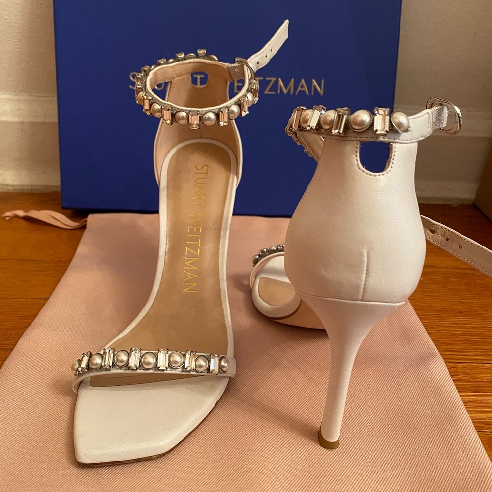 Stuart Weitzman Amelina Shine - White Heels size 6 (36.5)